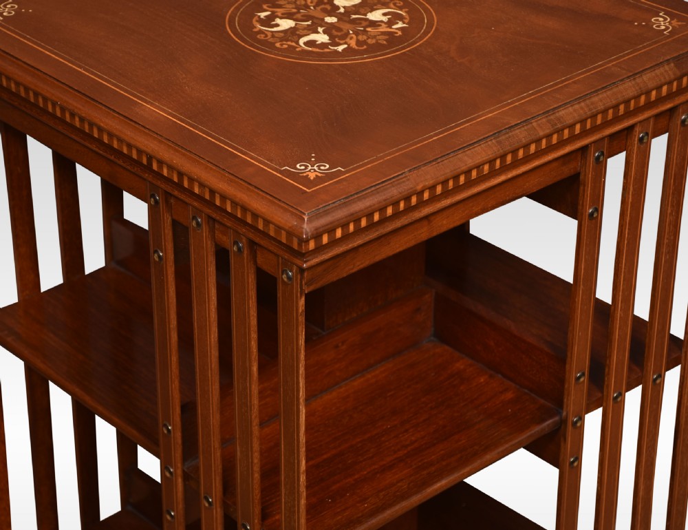 Mahogany inlaid revolving bookcase View VIII