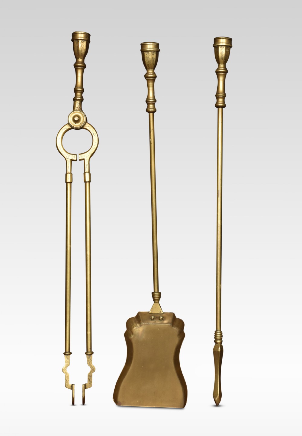 Brass triple companion fire tool set