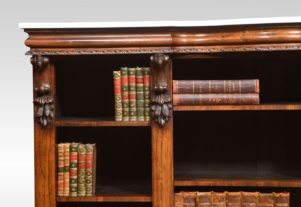 Regency dwarf rosewood open bookcase View IV