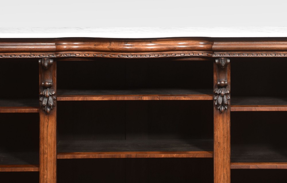 Regency dwarf rosewood open bookcase View VII