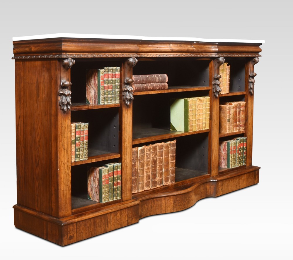 Regency dwarf rosewood open bookcase View VIII
