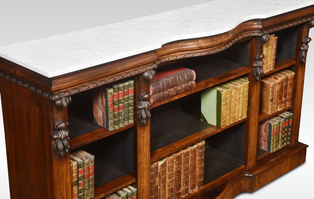 Regency dwarf rosewood open bookcase View IX