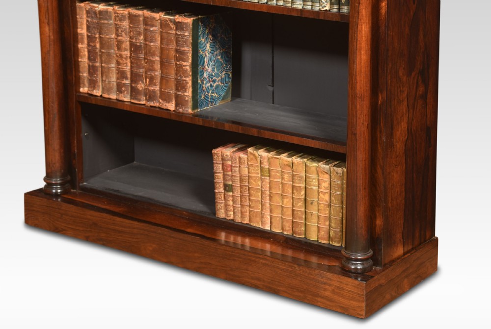 Regency rosewood open bookcase View II