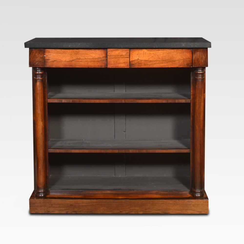 Regency rosewood open bookcase View III