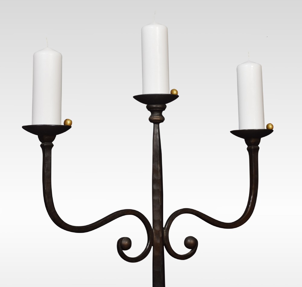 Pair of wrought iron candle stands View IV