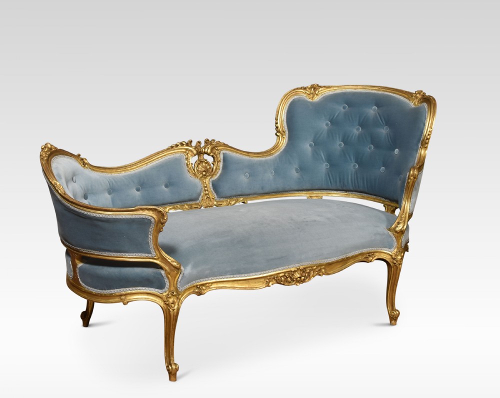 Giltwood chaise lounge