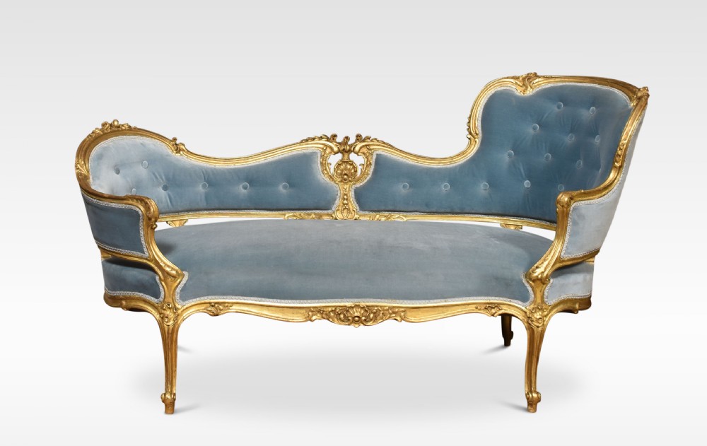 Giltwood chaise lounge View V