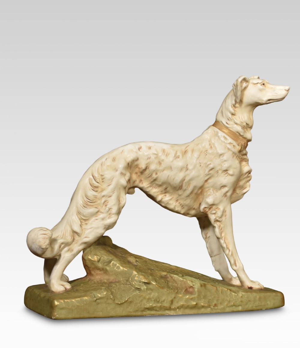 Royal Dux model of a Borzoi dog