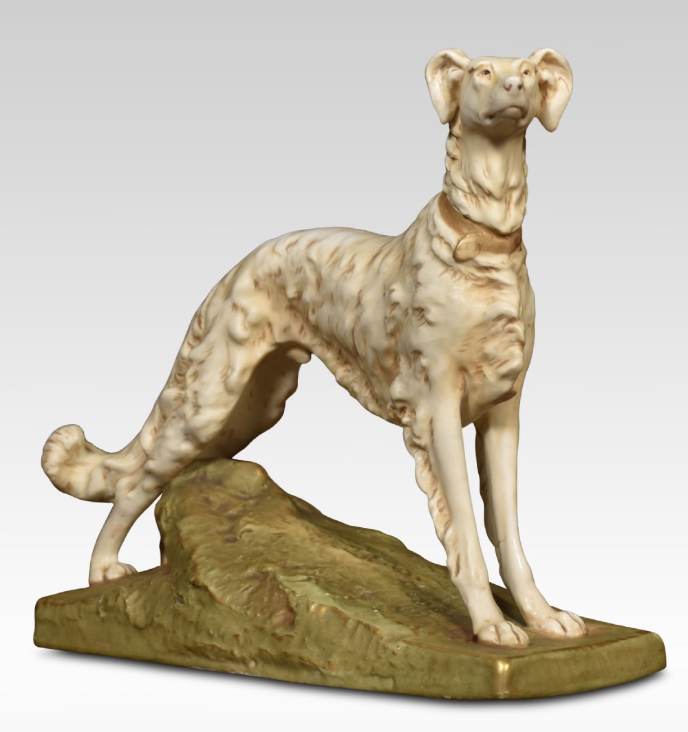 Royal Dux model of a Borzoi dog View II