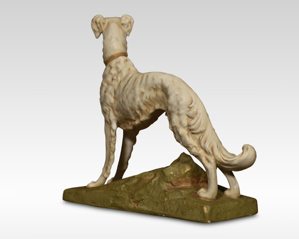Royal Dux model of a Borzoi dog View III