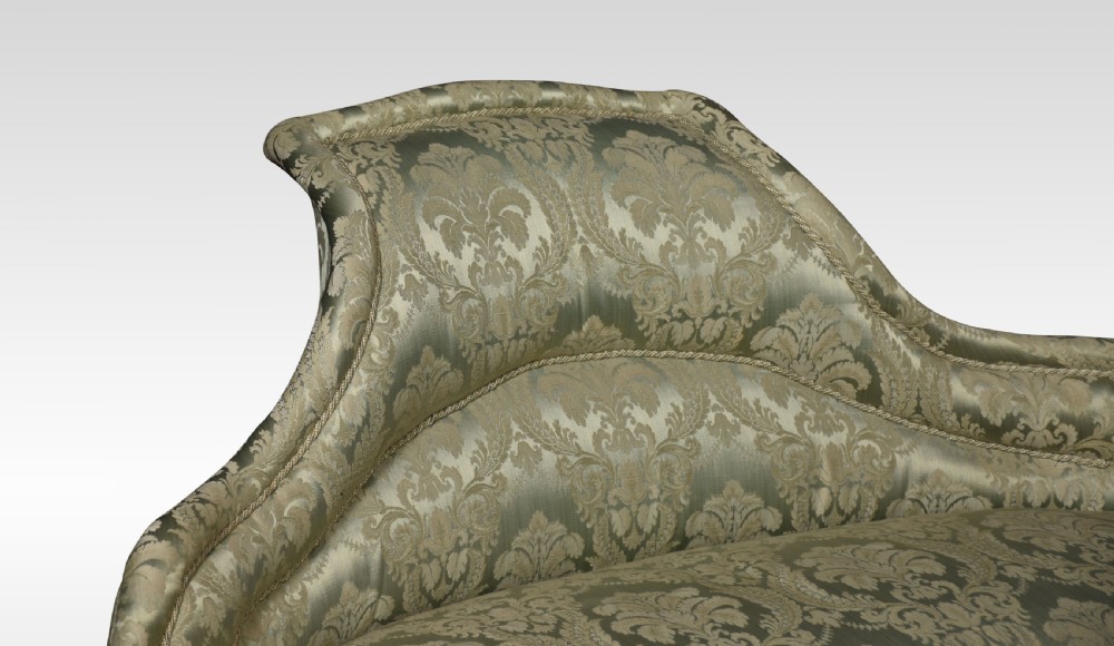 Walnut framed and upholstered conversation seat View III