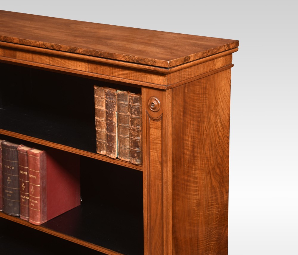 Large walnut dwarf open bookcase View IX
