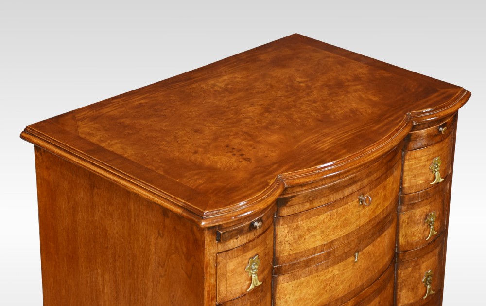 Figured walnut chest of drawers View III