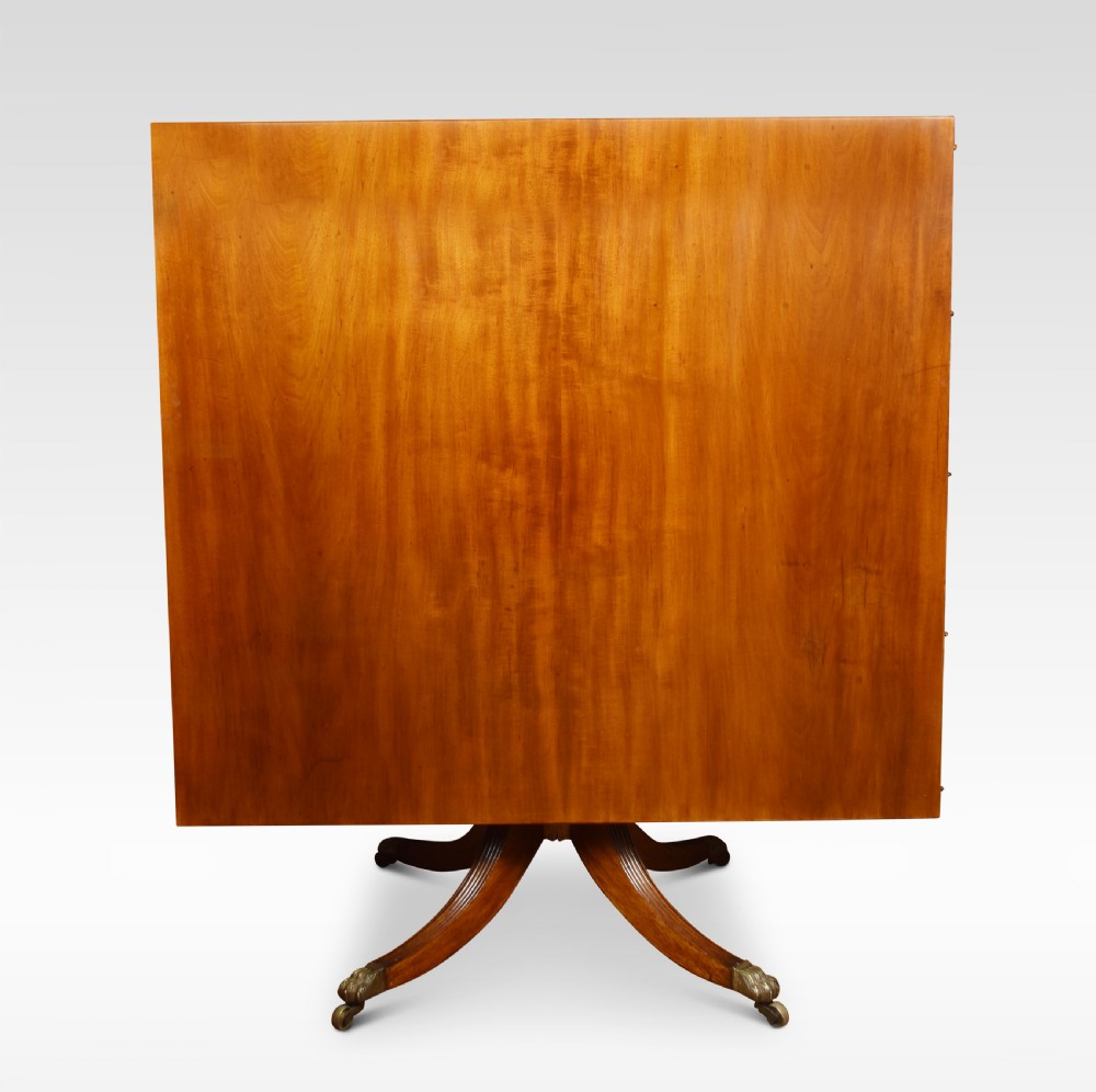 Regency mahogany triple pillar dining table View V