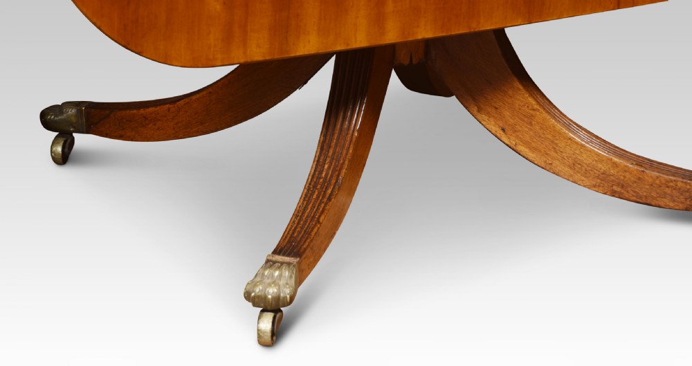 Regency mahogany triple pillar dining table View VIII