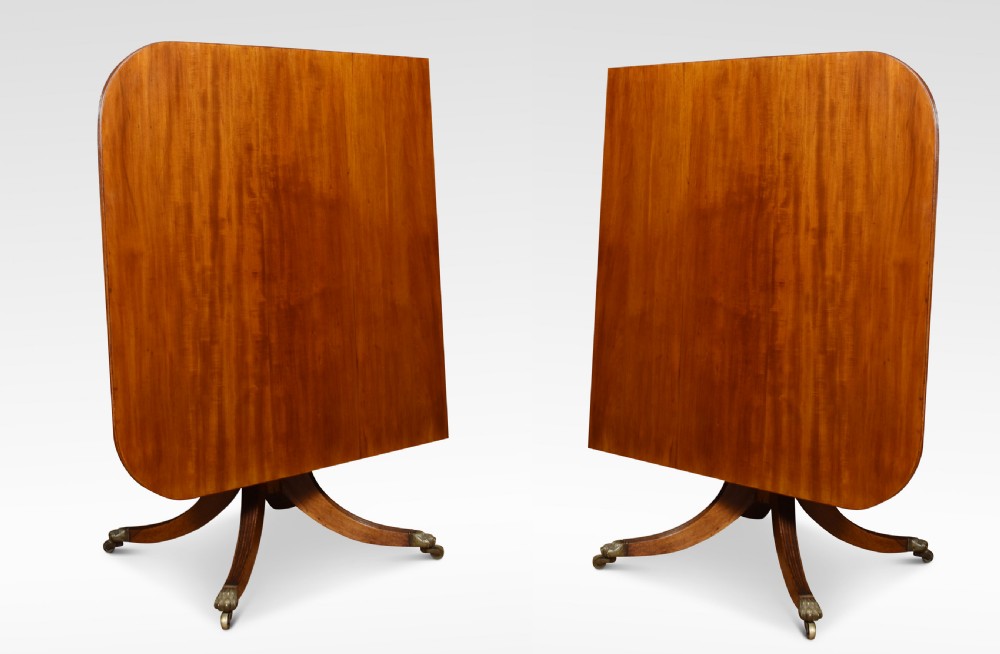 Regency mahogany triple pillar dining table View X