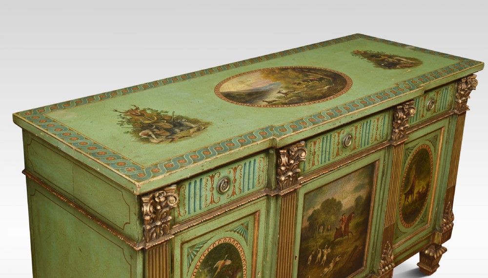 Painted and gilded breakfront sideboard View VI
