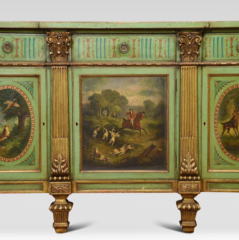 Painted and gilded breakfront sideboard View VII