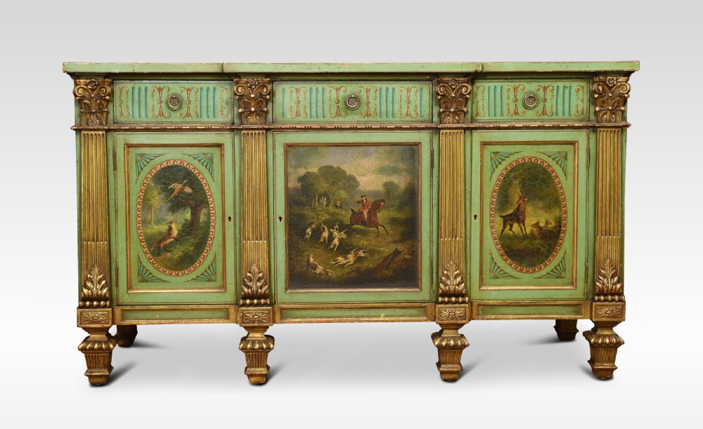 Painted and gilded breakfront sideboard View VIII