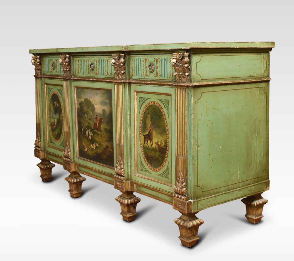 Painted and gilded breakfront sideboard View IX