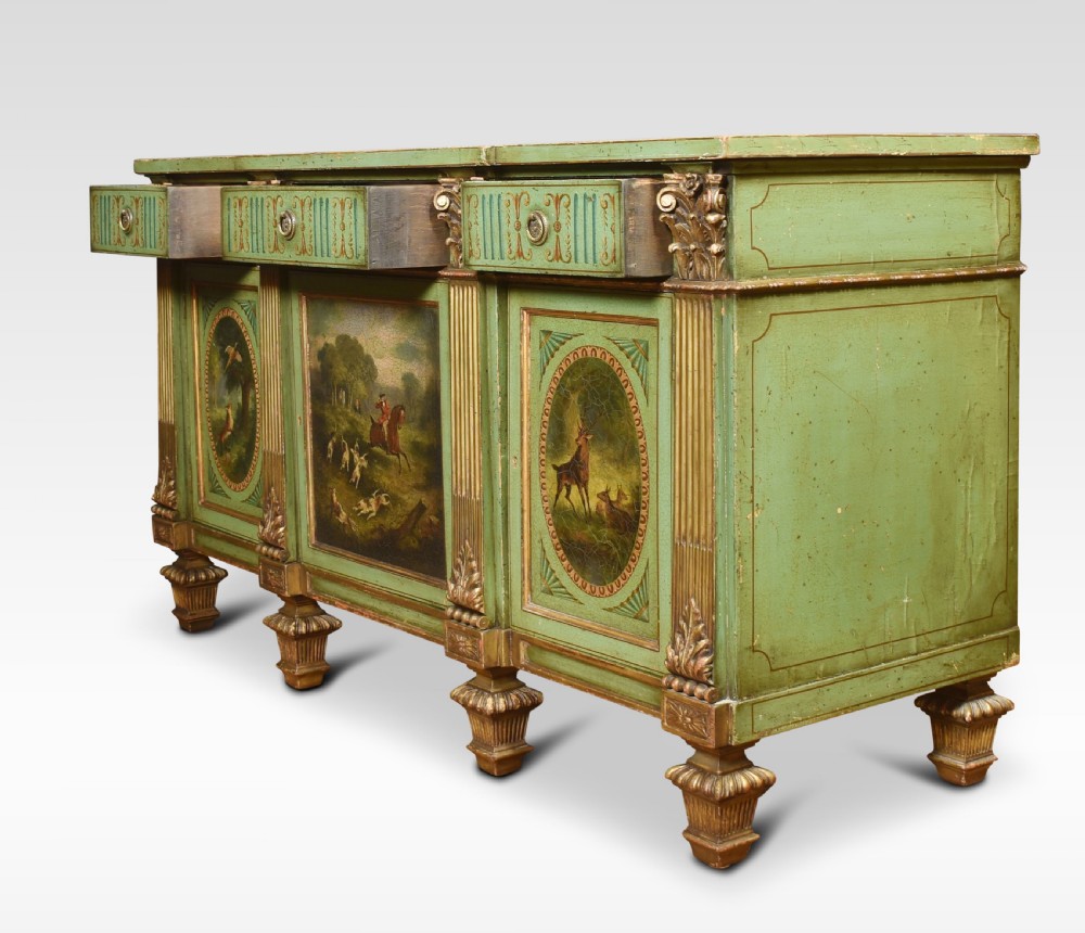 Painted and gilded breakfront sideboard View XI