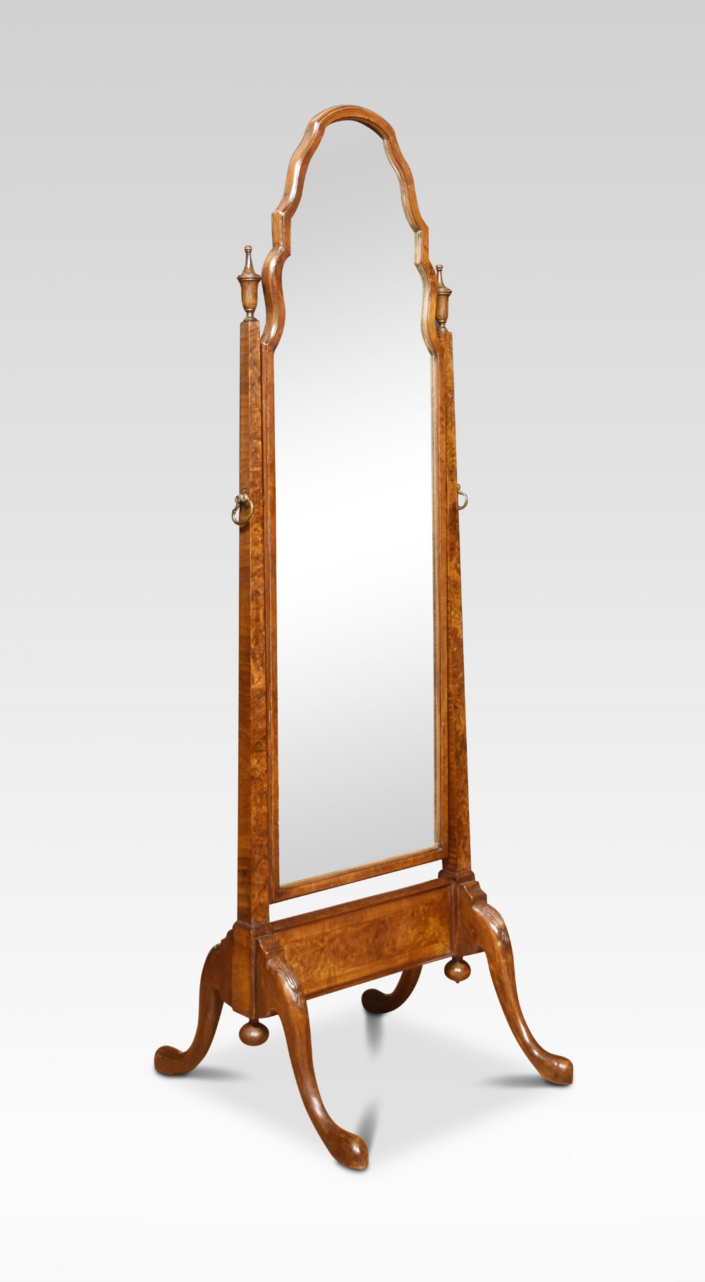 Walnut cheval mirror