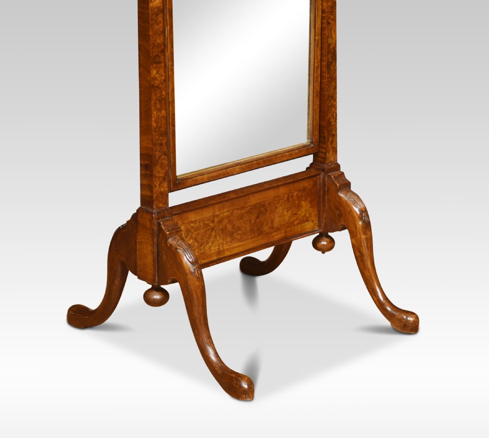 Walnut cheval mirror View II