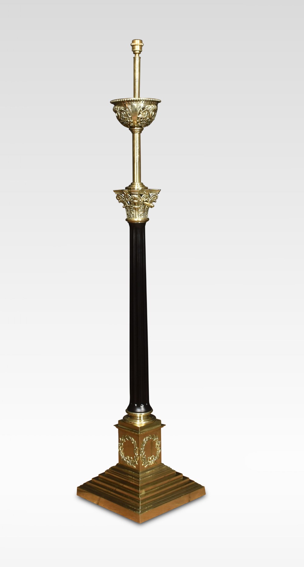 Monumental brass standard lamp