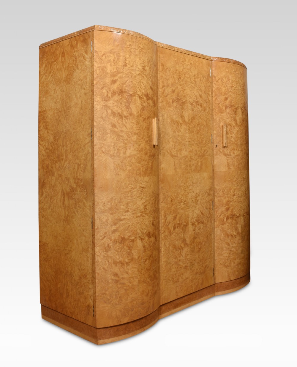 Walnut three door compactum wardrobe