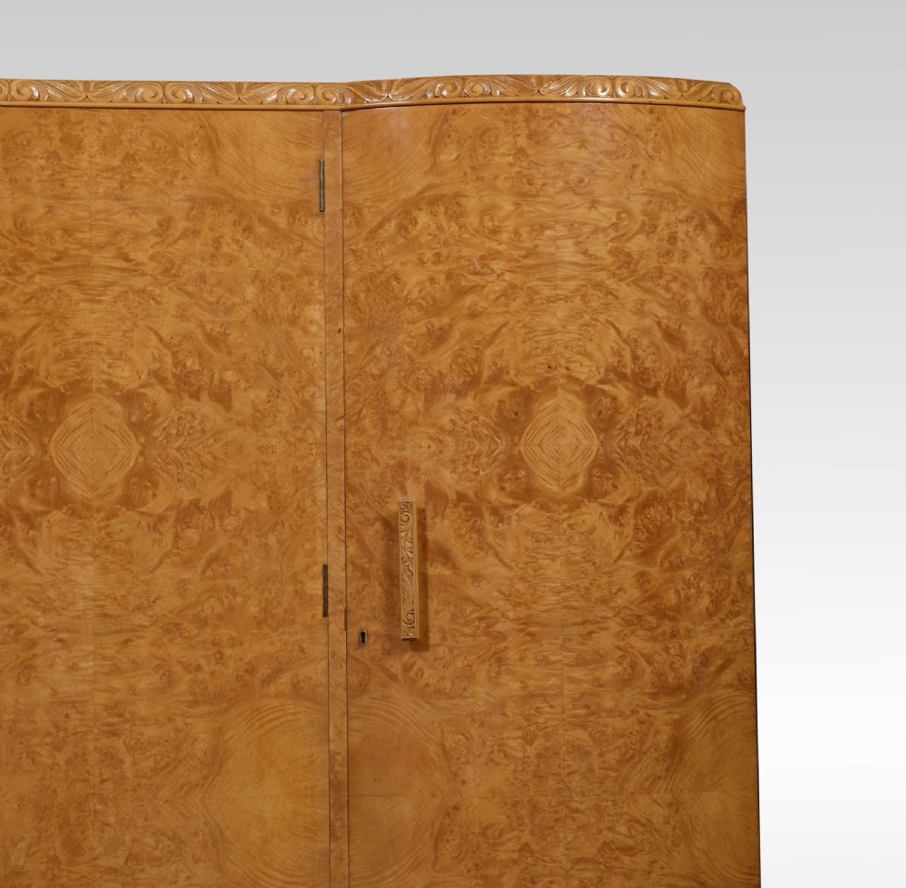 Walnut three door compactum wardrobe View II
