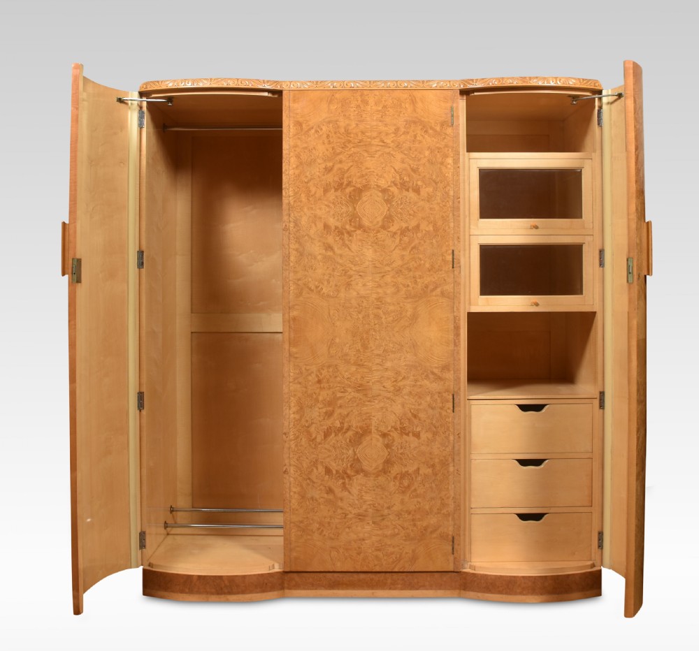 Walnut three door compactum wardrobe View III