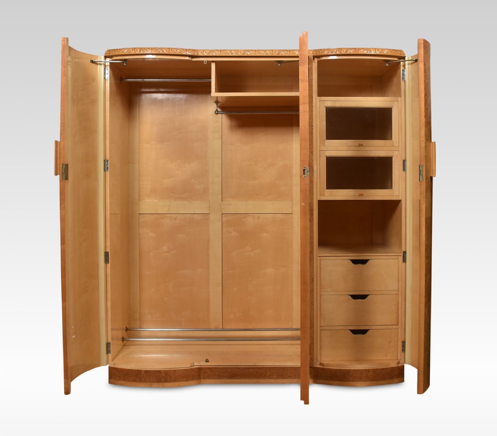 Walnut three door compactum wardrobe View V