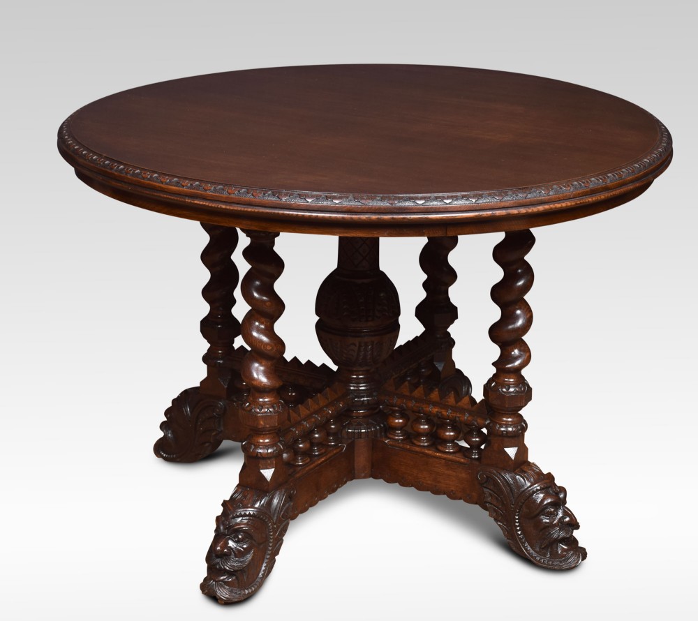  Carved Oak Centre Table
