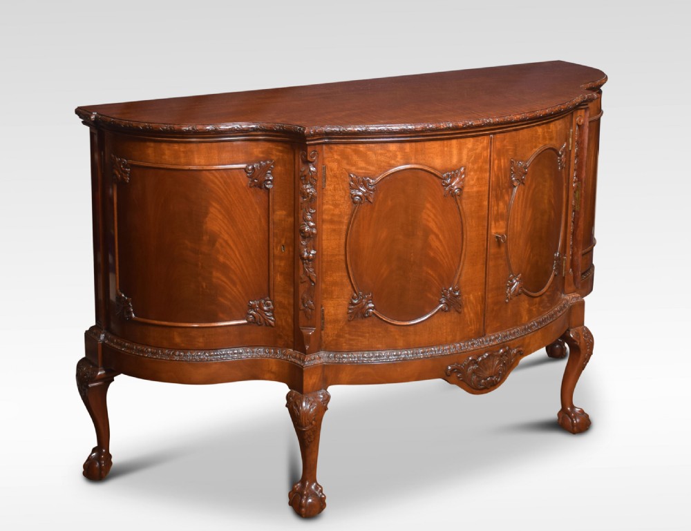 George III Style Serpentine Mahogany Sideboard