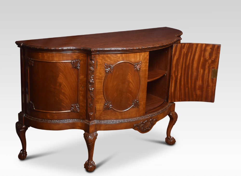 George III Style Serpentine Mahogany Sideboard View II