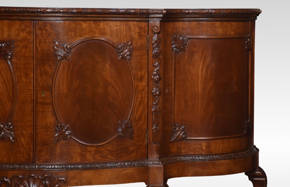 George III Style Serpentine Mahogany Sideboard View III
