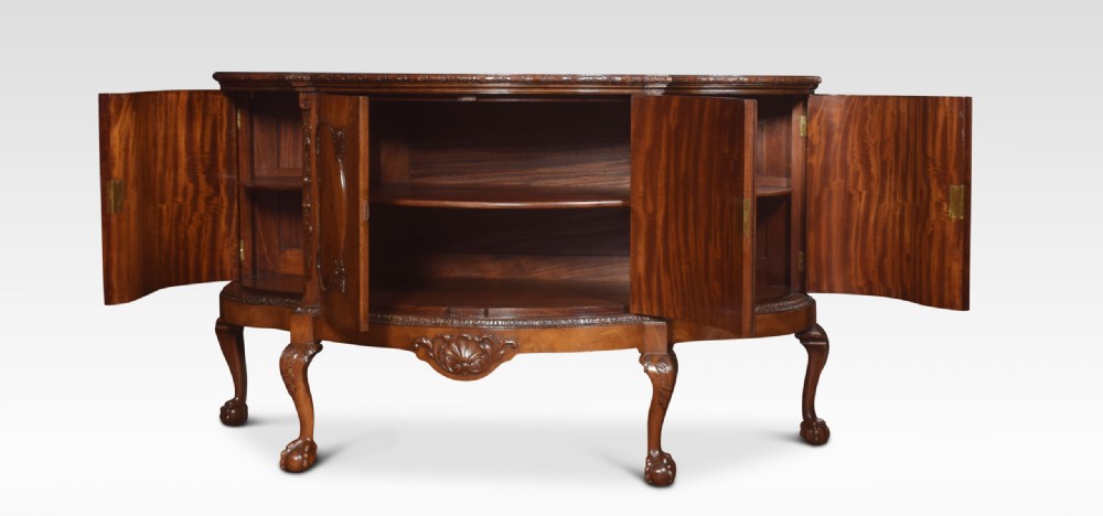 George III Style Serpentine Mahogany Sideboard View IV