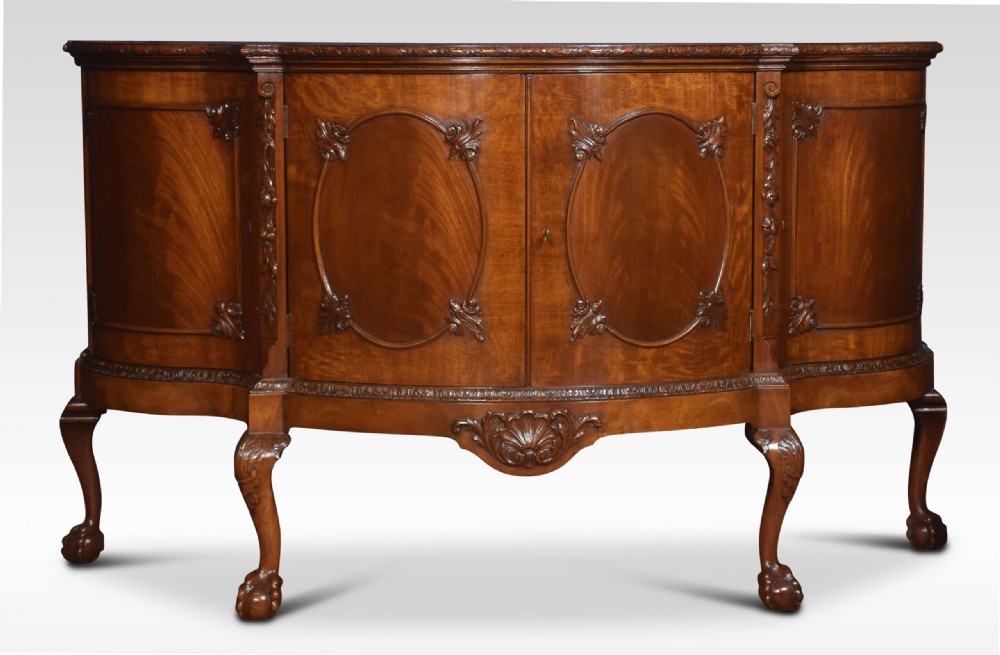 George III Style Serpentine Mahogany Sideboard View V