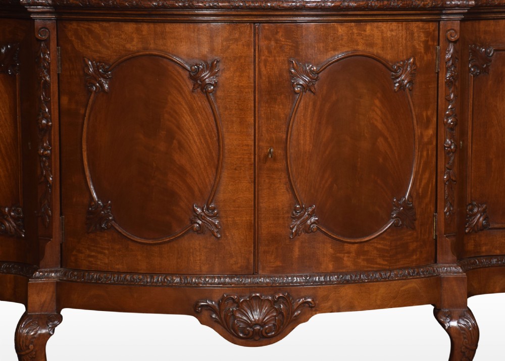 George III Style Serpentine Mahogany Sideboard View VI