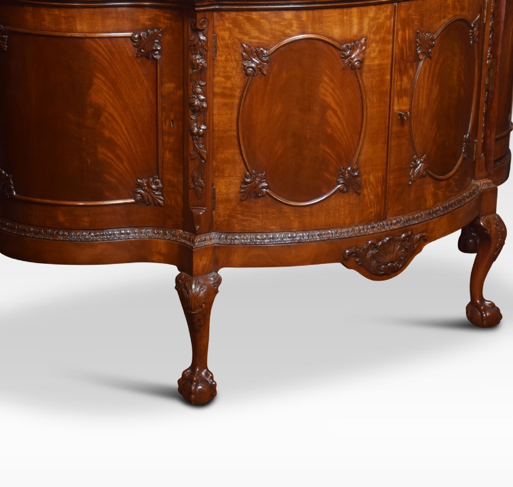 George III Style Serpentine Mahogany Sideboard View VII