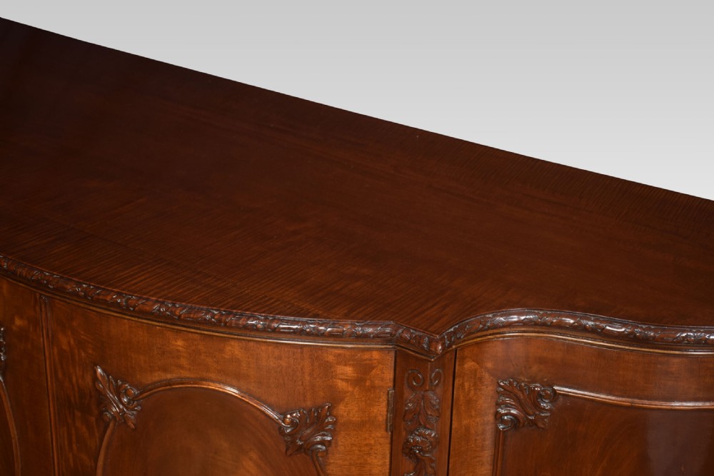 George III Style Serpentine Mahogany Sideboard View IX