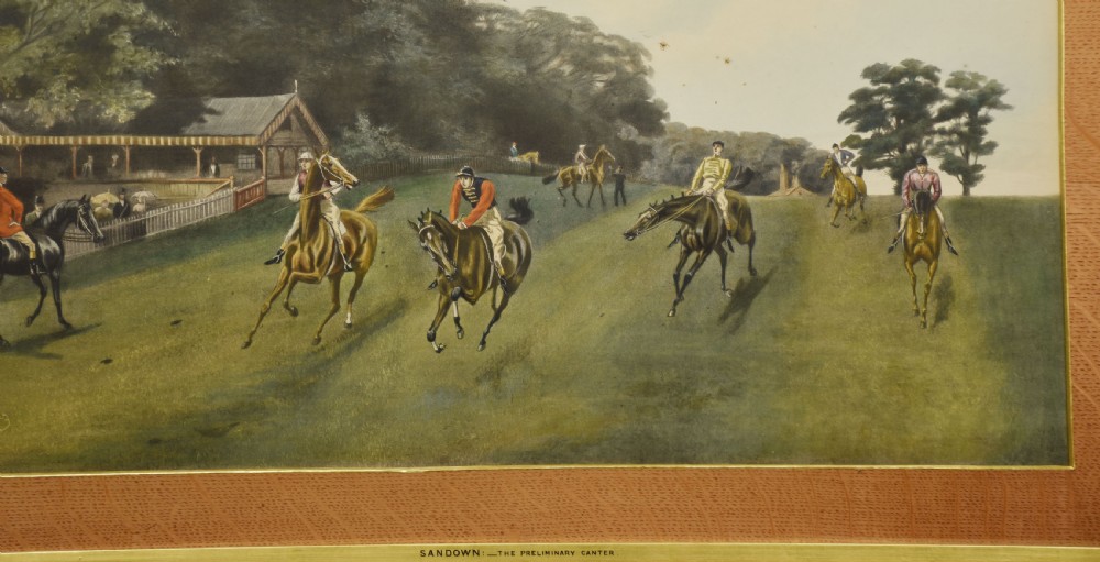 Set of four hand painted racing lithographs View II