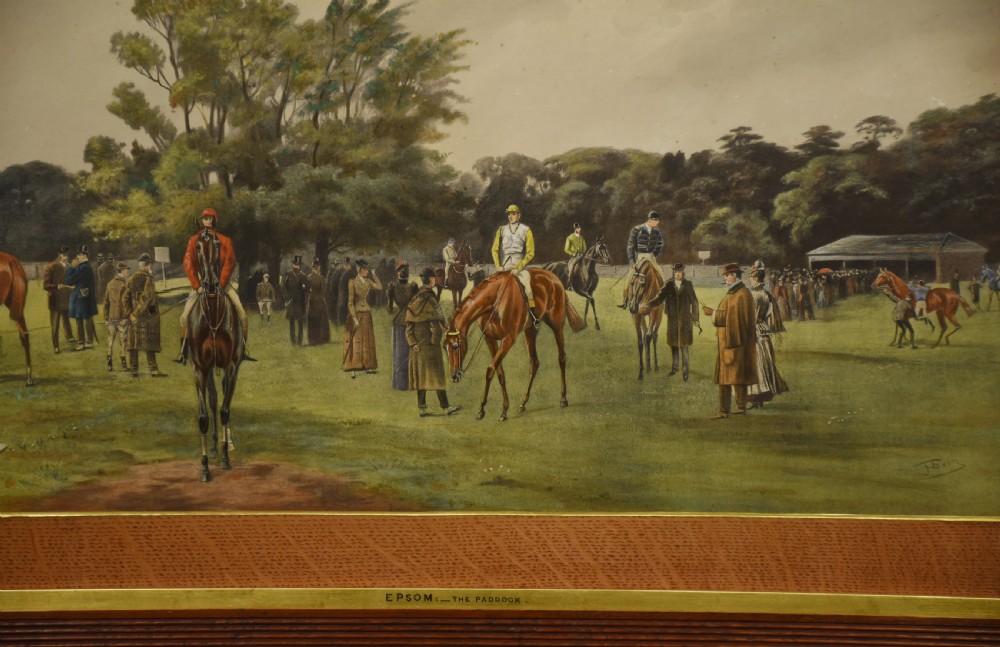 Set of four hand painted racing lithographs View IV