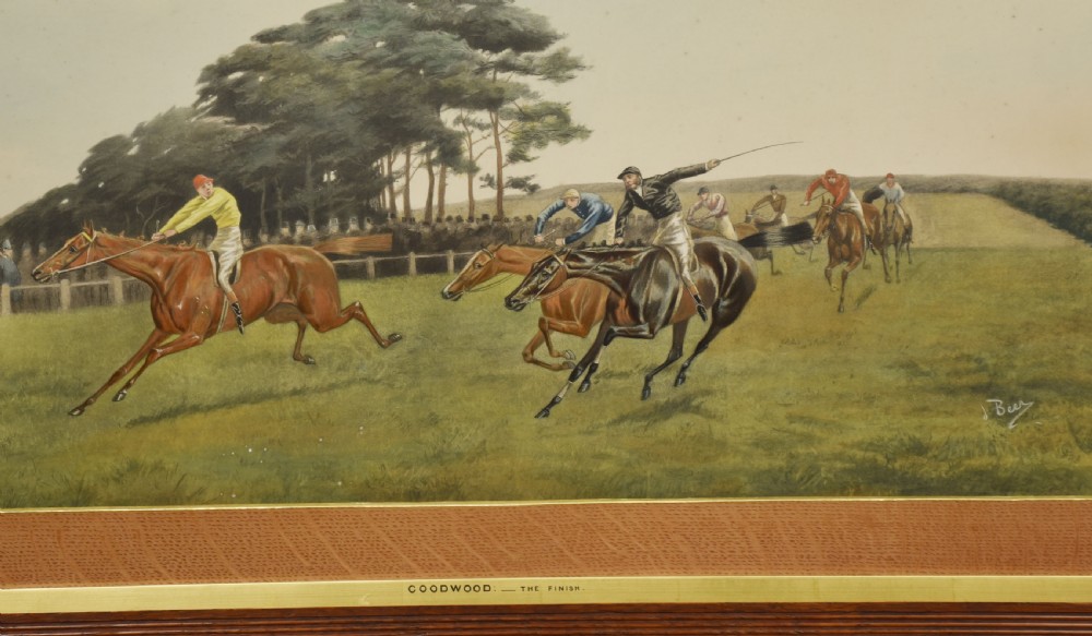Set of four hand painted racing lithographs View VII