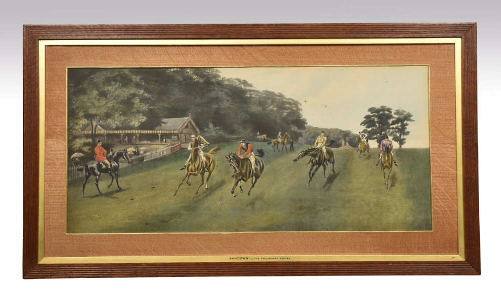 Set of four hand painted racing lithographs View VIII