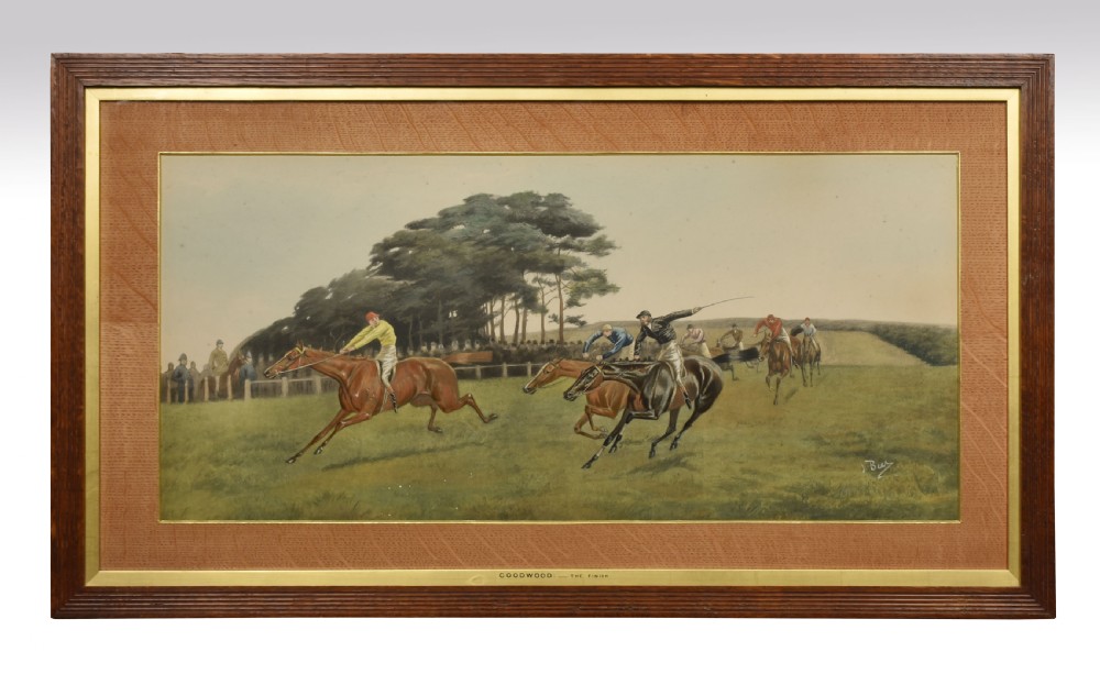 Set of four hand painted racing lithographs View IX