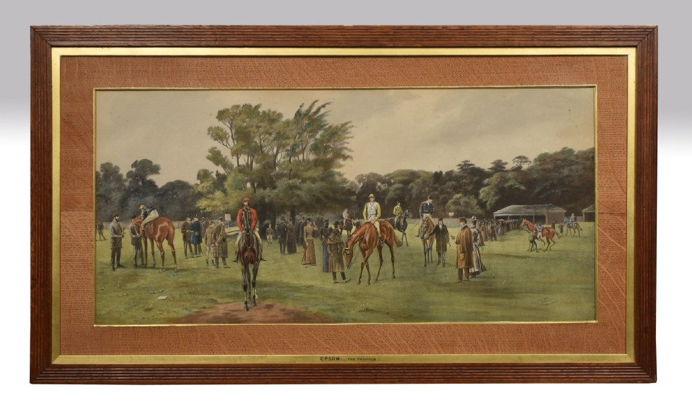 Set of four hand painted racing lithographs View XI
