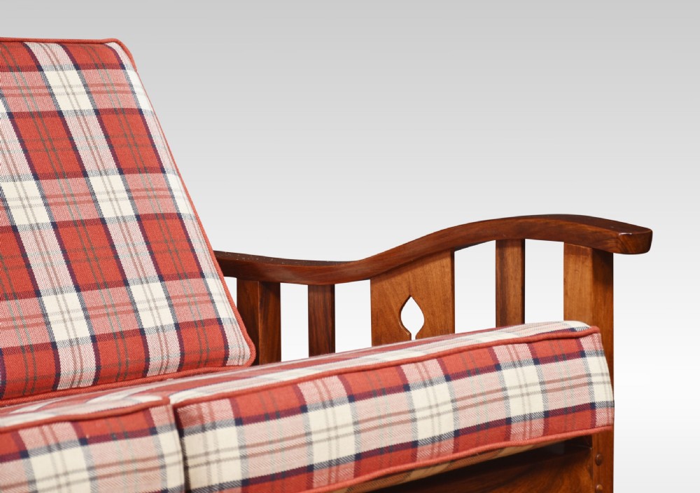 Walnut Arts and Crafts two seater settee View II