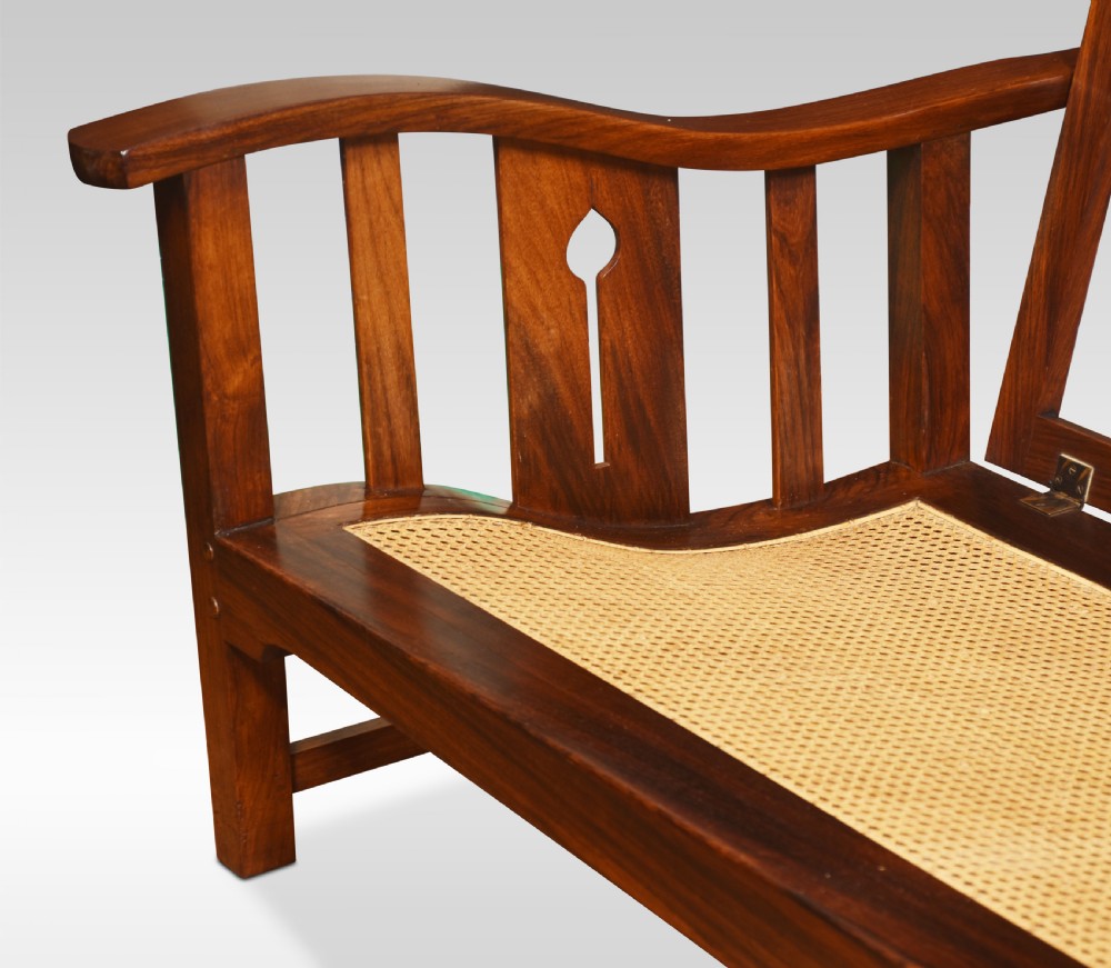 Walnut Arts and Crafts two seater settee View VII