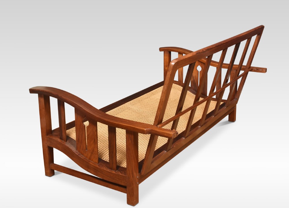 Walnut Arts and Crafts two seater settee View VIII